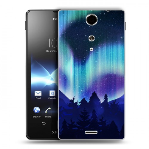 Дизайнерский пластиковый чехол для Sony Xperia TX Северное сияние