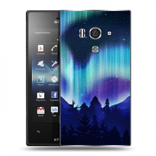 Дизайнерский пластиковый чехол для Sony Xperia acro S Северное сияние