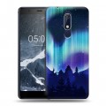 Дизайнерский пластиковый чехол для Nokia 5.1 Северное сияние