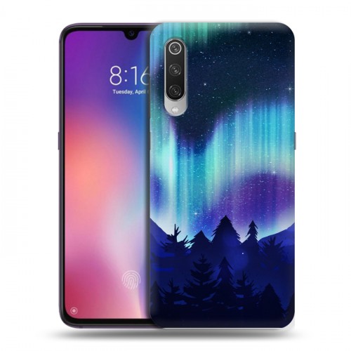 Дизайнерский силиконовый с усиленными углами чехол для Xiaomi Mi9 Северное сияние