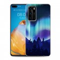 Дизайнерский пластиковый чехол для Huawei P40 Северное сияние