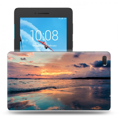 Дизайнерский силиконовый чехол для Lenovo Tab E7 пляж