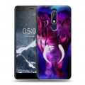 Дизайнерский пластиковый чехол для Nokia 5.1 Яркие животные