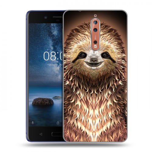 Дизайнерский пластиковый чехол для Nokia 8 Яркие животные