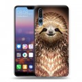 Дизайнерский силиконовый с усиленными углами чехол для Huawei P20 Pro Яркие животные