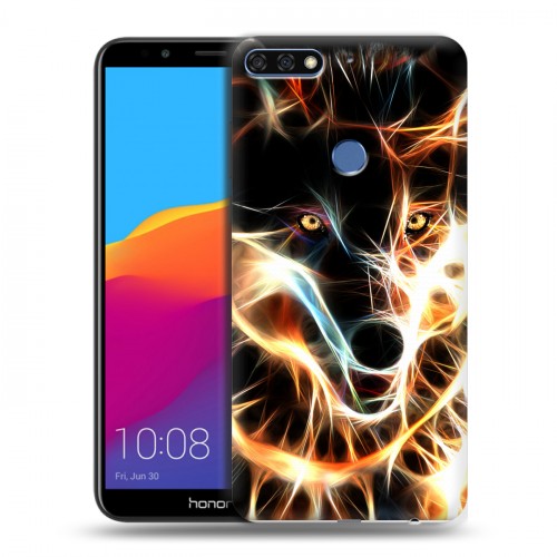 Дизайнерский пластиковый чехол для Huawei Honor 7C Pro Пламенные животные