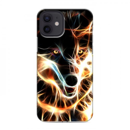 Дизайнерский силиконовый чехол для Iphone 12 Пламенные животные