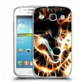 Дизайнерский силиконовый чехол для Samsung Galaxy Core Пламенные животные