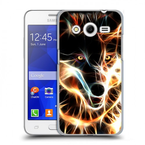 Дизайнерский пластиковый чехол для Samsung Galaxy Core 2 Пламенные животные
