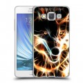Дизайнерский пластиковый чехол для Samsung Galaxy A5 Пламенные животные