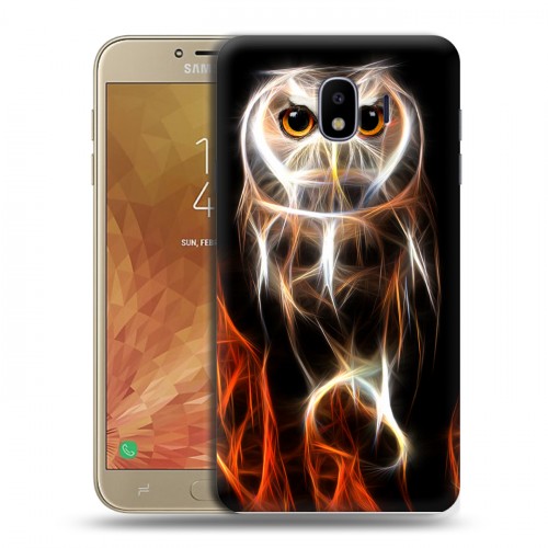 Дизайнерский пластиковый чехол для Samsung Galaxy J4 Пламенные животные