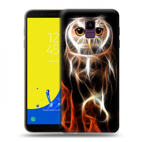 Дизайнерский пластиковый чехол для Samsung Galaxy J6 Пламенные животные