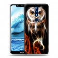 Дизайнерский силиконовый чехол для Nokia 5.1 Plus Пламенные животные