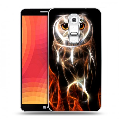 Дизайнерский силиконовый чехол для LG Optimus G2 Пламенные животные