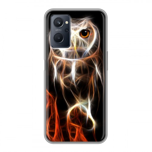 Дизайнерский силиконовый с усиленными углами чехол для Realme 9i Пламенные животные