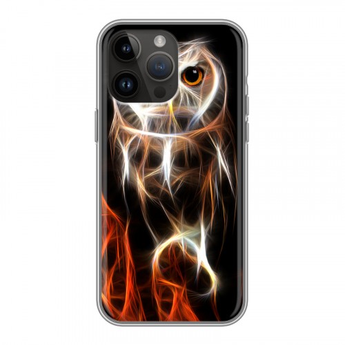 Дизайнерский силиконовый с усиленными углами чехол для Iphone 14 Pro Max Пламенные животные
