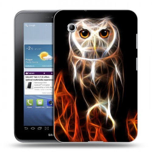 Дизайнерский силиконовый чехол для Samsung Galaxy Tab 2 7.0 Пламенные животные