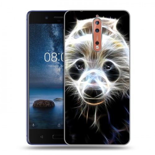 Дизайнерский пластиковый чехол для Nokia 8 Пламенные животные