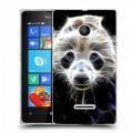 Дизайнерский пластиковый чехол для Microsoft Lumia 435 Пламенные животные