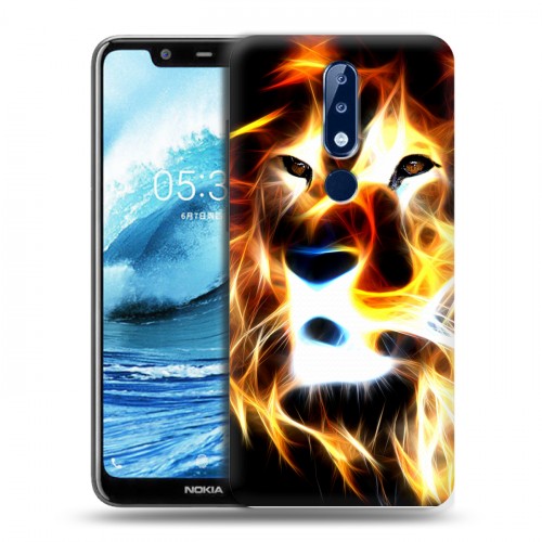 Дизайнерский пластиковый чехол для Nokia 5.1 Plus Пламенные животные