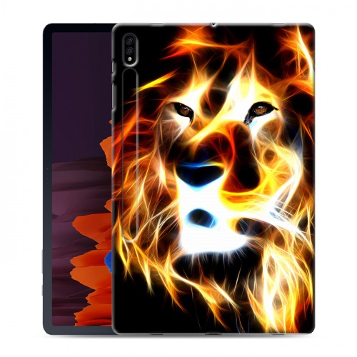 Дизайнерский силиконовый чехол для Samsung Galaxy Tab S7 Plus Пламенные животные