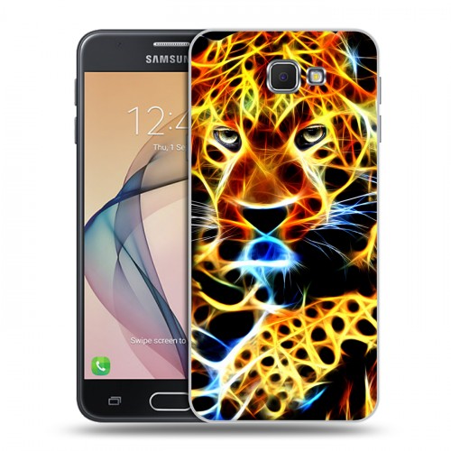 Дизайнерский пластиковый чехол для Samsung Galaxy J5 Prime Пламенные животные