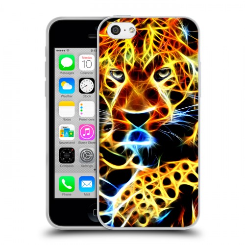 Дизайнерский пластиковый чехол для Iphone 5c Пламенные животные