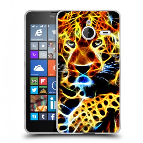 Дизайнерский пластиковый чехол для Microsoft Lumia 640 XL Пламенные животные