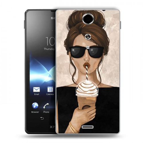 Дизайнерский пластиковый чехол для Sony Xperia TX Кофе зависимость