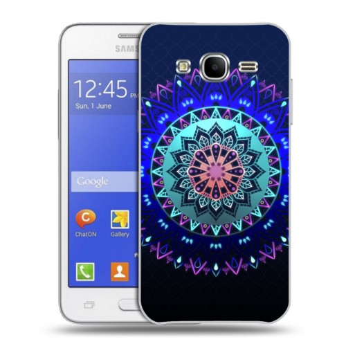 Дизайнерский пластиковый чехол для Samsung Galaxy J7 Светящиеся мандалы