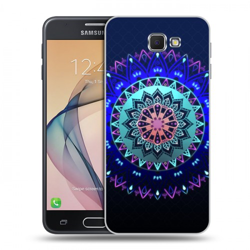 Дизайнерский пластиковый чехол для Samsung Galaxy J5 Prime Светящиеся мандалы