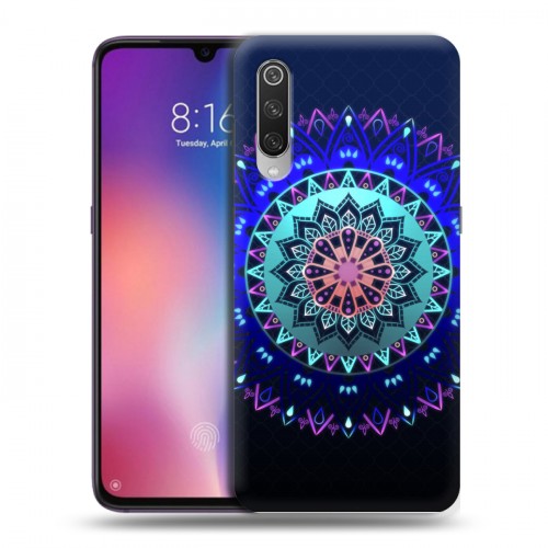 Дизайнерский силиконовый с усиленными углами чехол для Xiaomi Mi9 Светящиеся мандалы