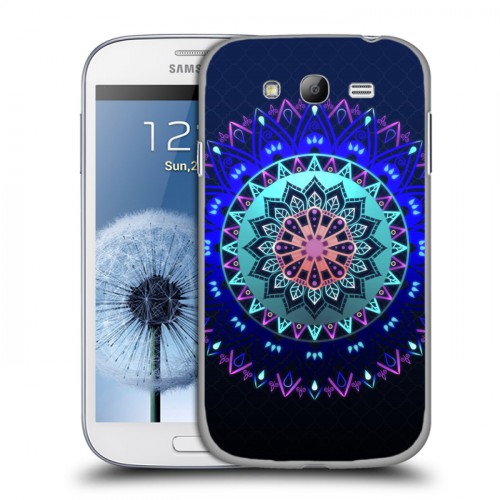 Дизайнерский пластиковый чехол для Samsung Galaxy Grand Светящиеся мандалы