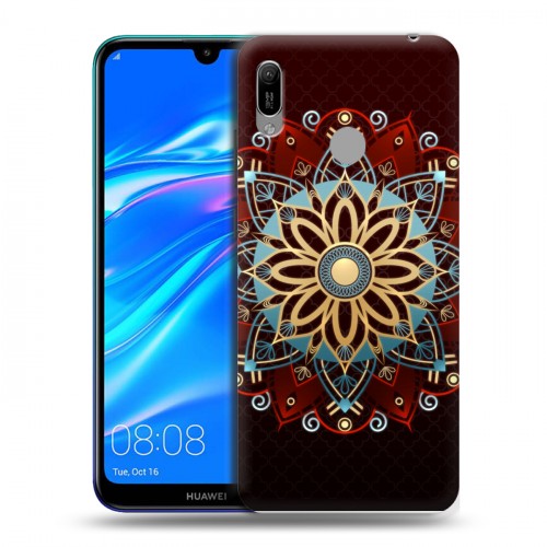 Дизайнерский пластиковый чехол для Huawei Y6 (2019) Светящиеся мандалы