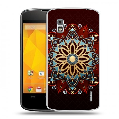 Дизайнерский пластиковый чехол для LG Google Nexus 4 Светящиеся мандалы