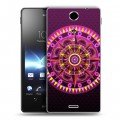 Дизайнерский пластиковый чехол для Sony Xperia TX Светящиеся мандалы