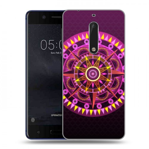 Дизайнерский пластиковый чехол для Nokia 5 Светящиеся мандалы