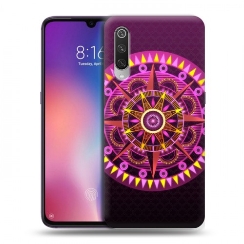 Дизайнерский силиконовый с усиленными углами чехол для Xiaomi Mi9 Светящиеся мандалы