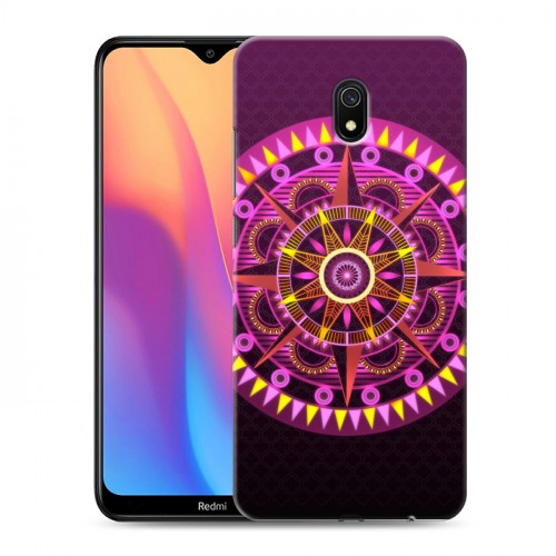 Дизайнерский силиконовый с усиленными углами чехол для Xiaomi RedMi 8A Светящиеся мандалы