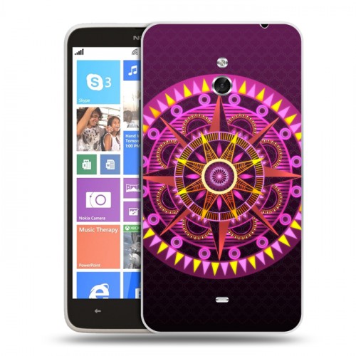 Дизайнерский пластиковый чехол для Nokia Lumia 1320 Светящиеся мандалы