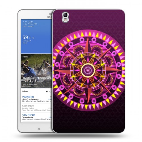 Дизайнерский силиконовый чехол для Samsung Galaxy Tab Pro 8.4 Светящиеся мандалы