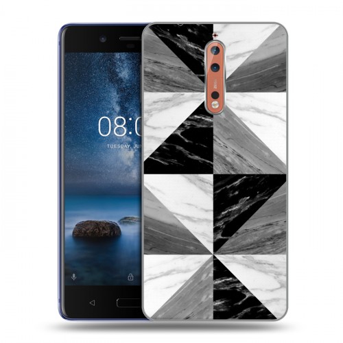 Дизайнерский пластиковый чехол для Nokia 8 Мраморные тренды