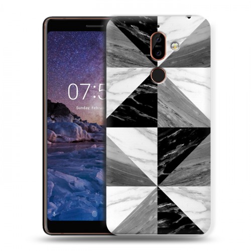 Дизайнерский пластиковый чехол для Nokia 7 Plus Мраморные тренды