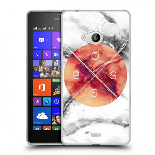 Дизайнерский пластиковый чехол для Microsoft Lumia 540 Мраморные тренды