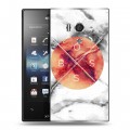 Дизайнерский пластиковый чехол для Sony Xperia acro S Мраморные тренды