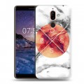 Дизайнерский пластиковый чехол для Nokia 7 Plus Мраморные тренды