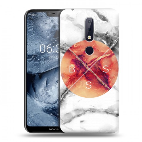 Дизайнерский пластиковый чехол для Nokia 6.1 Plus Мраморные тренды