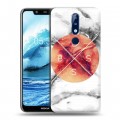 Дизайнерский пластиковый чехол для Nokia 5.1 Plus Мраморные тренды