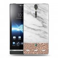 Дизайнерский пластиковый чехол для Sony Xperia S Мраморные тренды