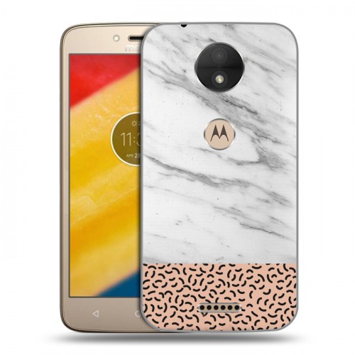 Дизайнерский пластиковый чехол для Motorola Moto C Мраморные тренды
